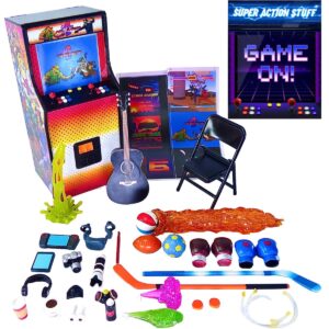 Cat With Knives Arcade Game On! Action Figure Accessories Set - Super Action Stuff!